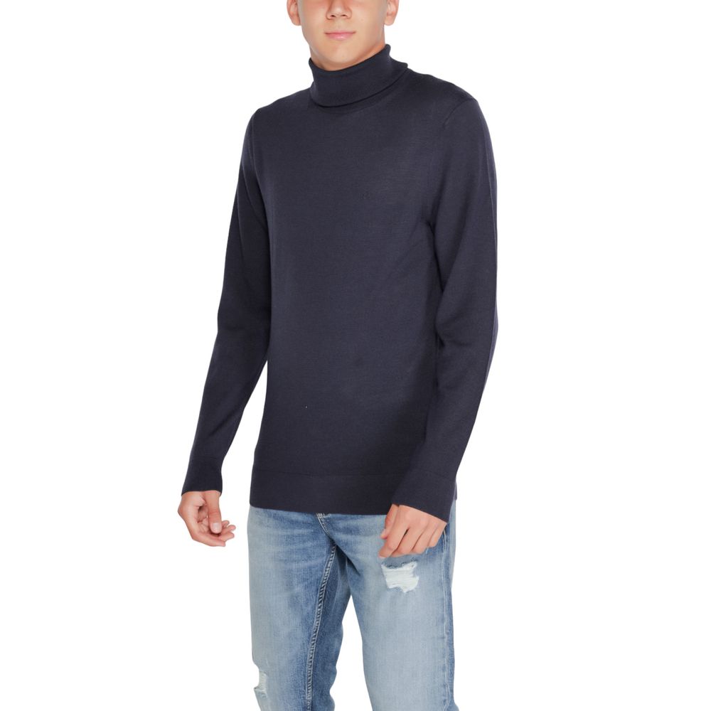 Calvin Klein Blue Wool Turtleneck