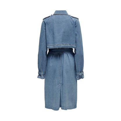 Only Blue Cotton Trench Coat