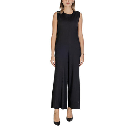 Sandro Ferrone Black Polyester Jumpsuit