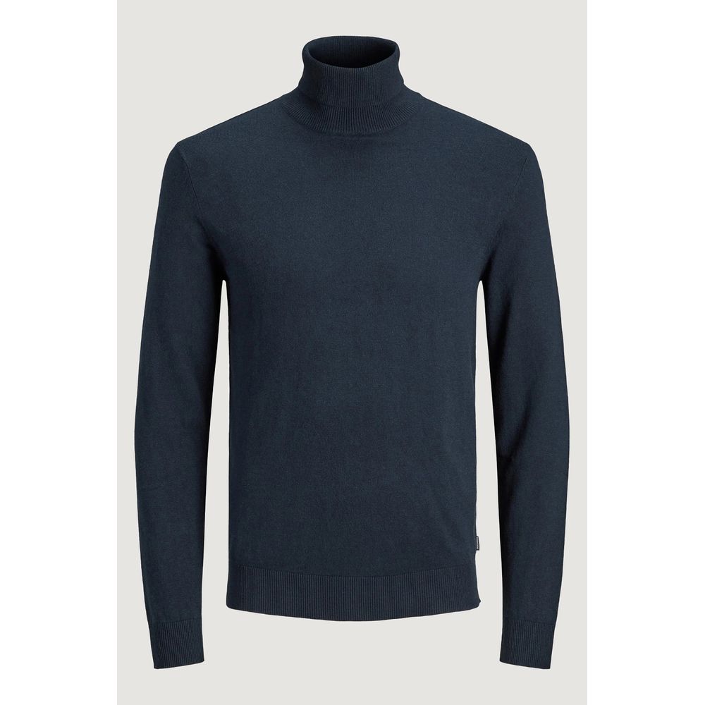 Jack Jones Blue Cotton Turtleneck