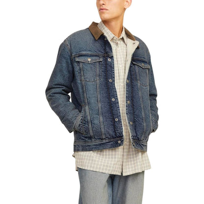 Jack Jones Blue Cotton Denim Jacket