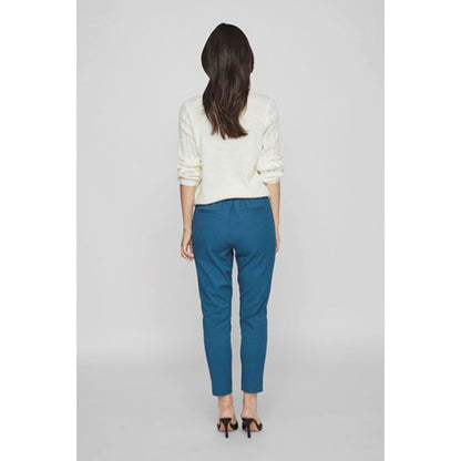Vila Clothes Blue Polyester Pants