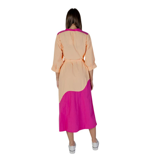 B.Young Orange Cotton Long Dress