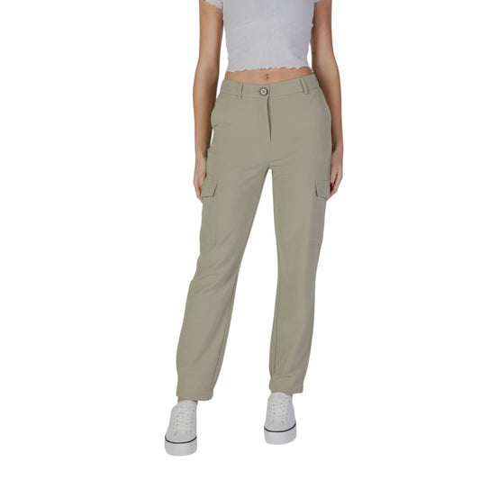 B.Young Green Polyester Cargo Pants