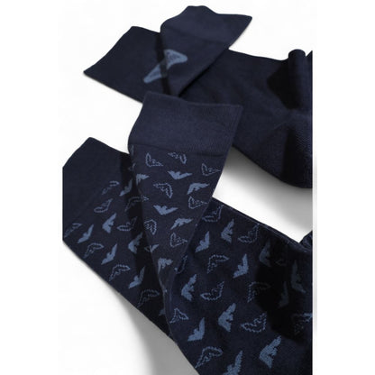 Emporio Armani Underwear Blue Cotton Socks