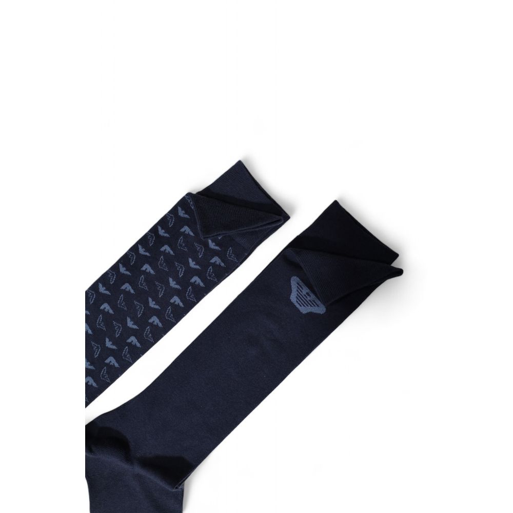 Emporio Armani Underwear Blue Cotton Socks