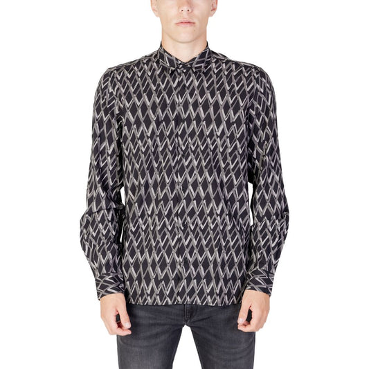 Antony Morato Black Cotton Pattern Shirt