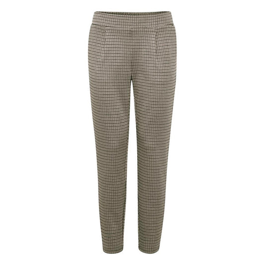 ICHI Beige Polyester Casual Pants