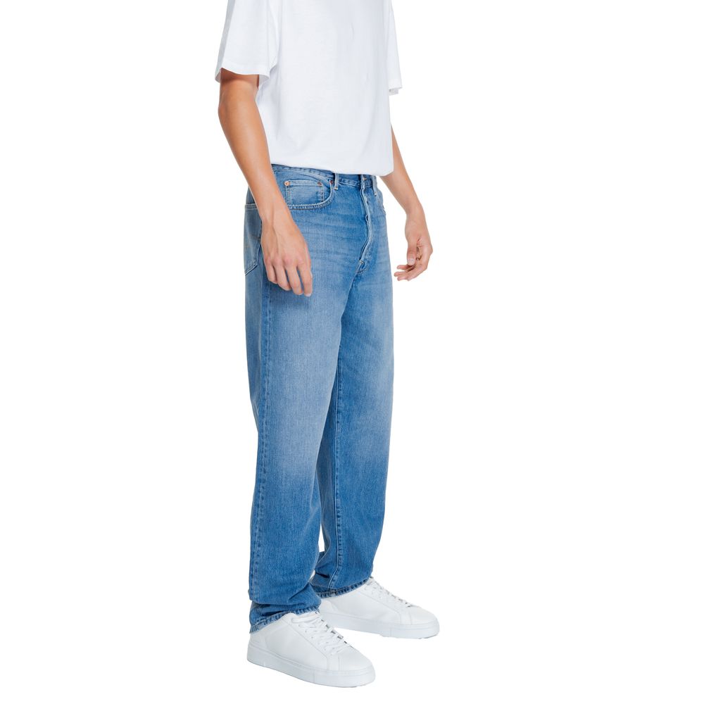 Replay Blue Cotton Relaxed Fit Jeans