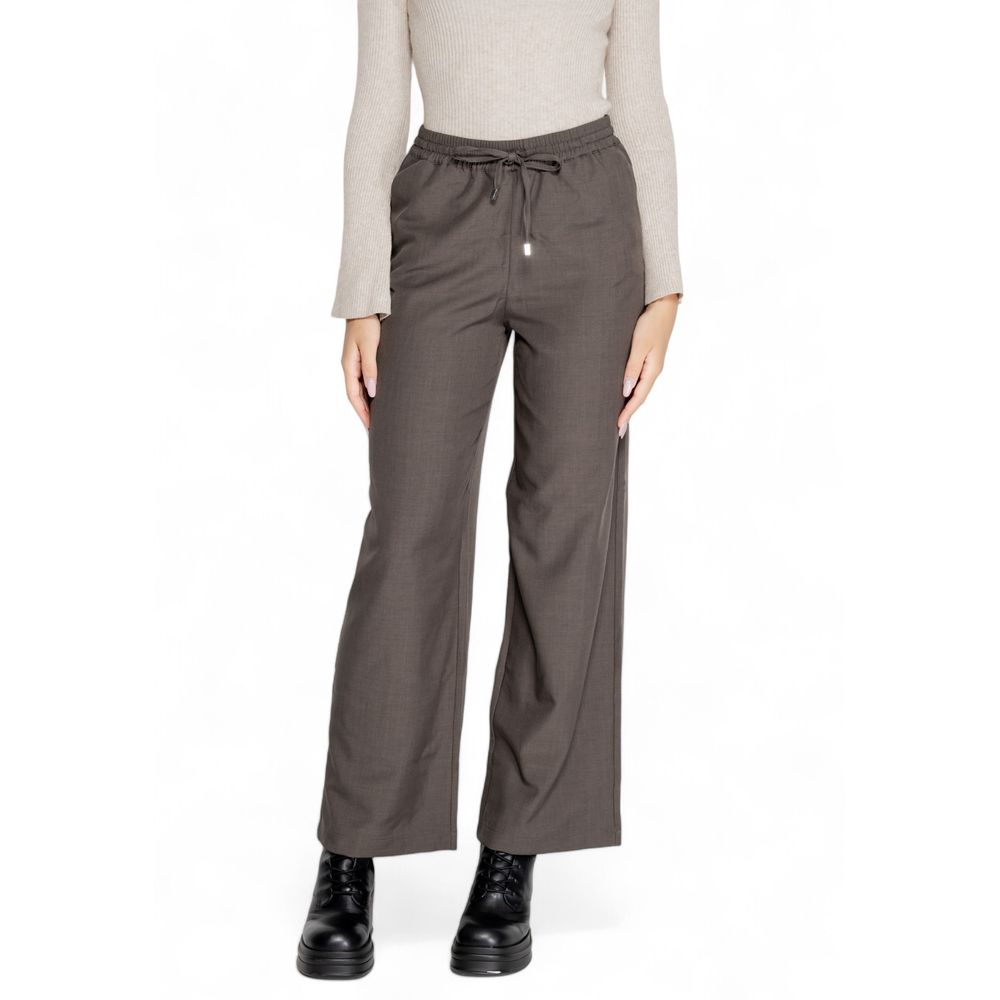 Only Gray Polyester Casual Pants