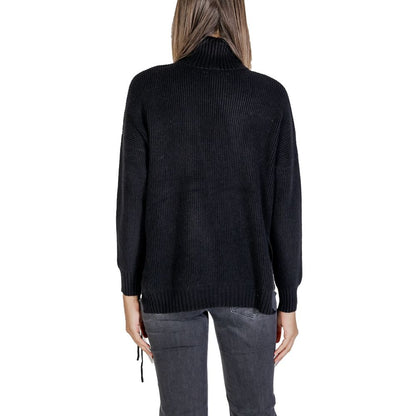 Sandro Ferrone Black Viscose Turtleneck
