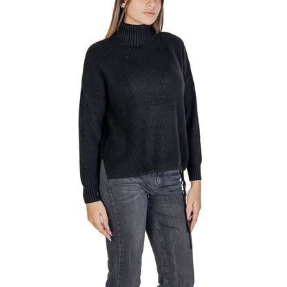 Sandro Ferrone Black Viscose Turtleneck
