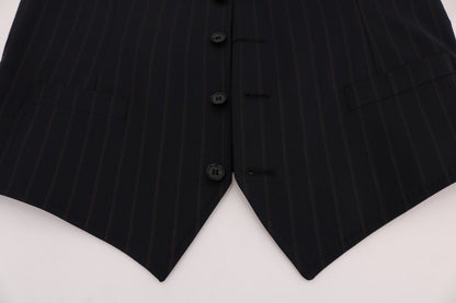 Dolce & Gabbana Blue Wool Stretch Vest