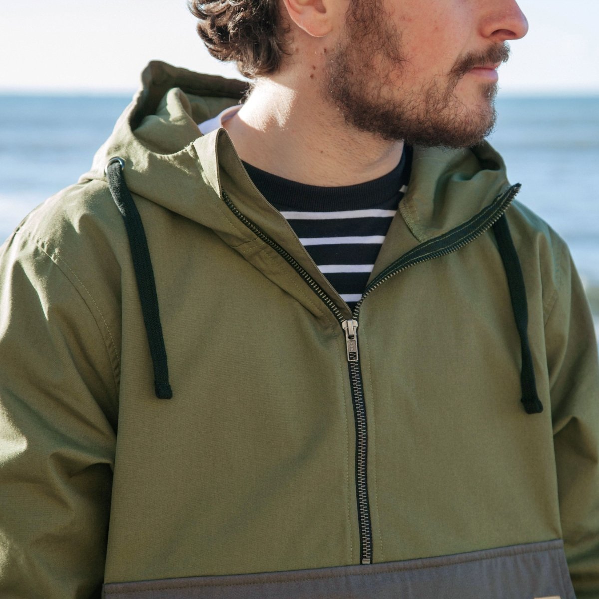Men's Ebb Water-Repellent Smock   Khaki & Slate Grey