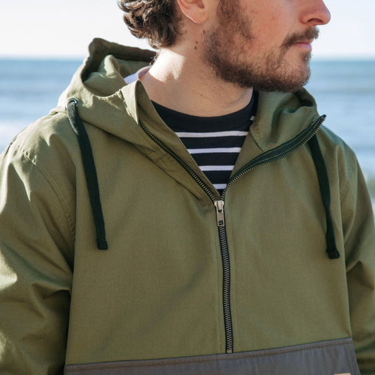 Men's Ebb Water-Repellent Smock   Khaki & Slate Grey