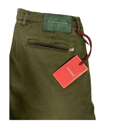 Tramarossa Green Cotton Men Chino Pants