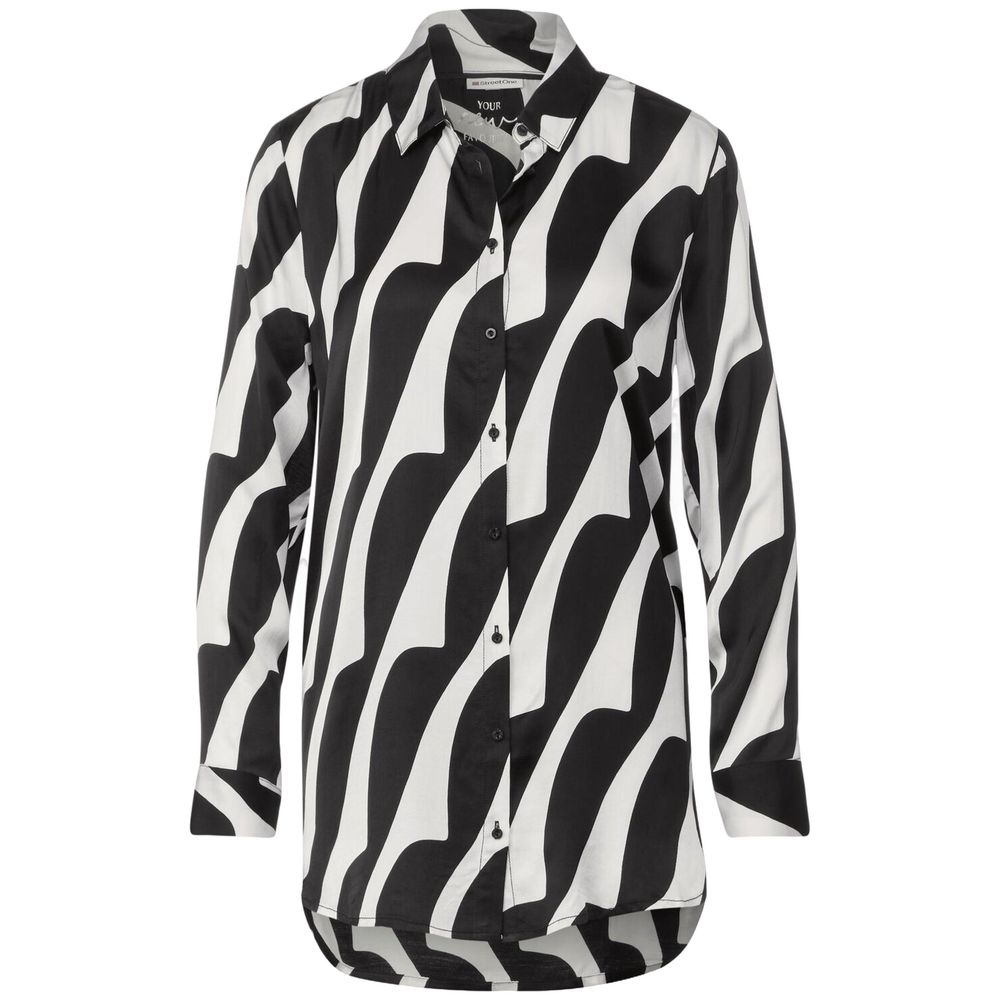 Street One Black And White Viscose Blouse