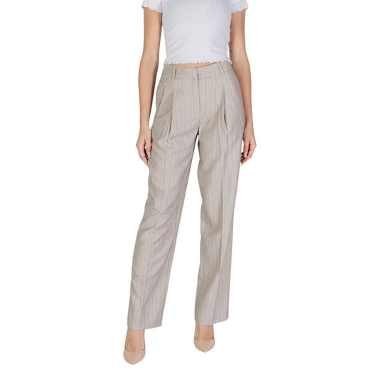 Vero Moda Gray Polyester Casual Pants