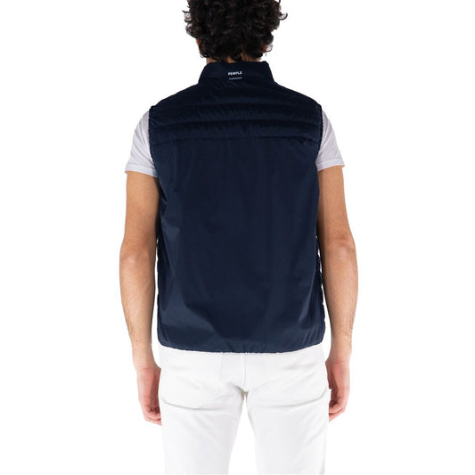 People Of Shibuya Blue Polyester Men's Vest