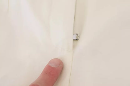 Dolce & Gabbana White High Waist Tapered Wool Pants