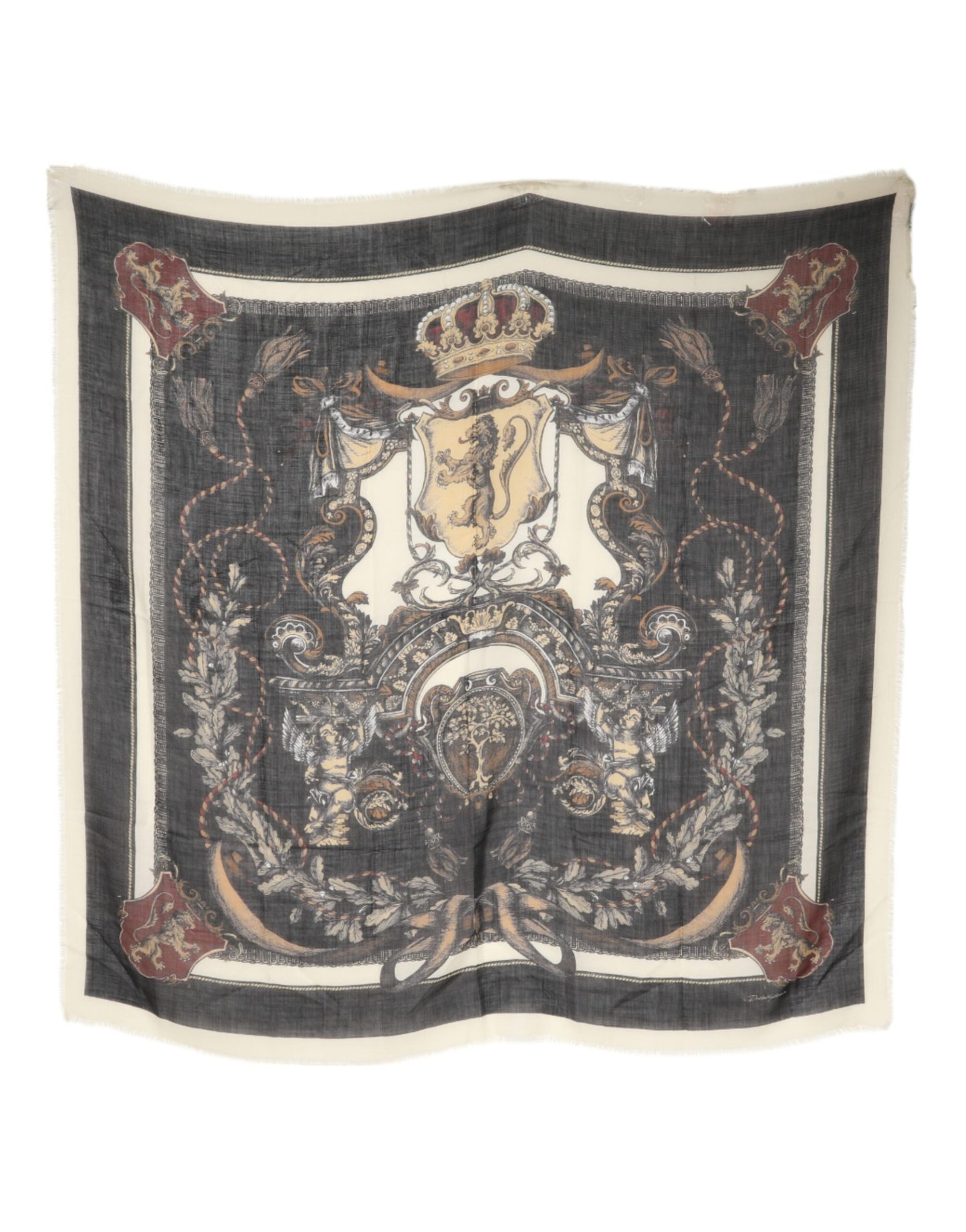 Dolce & Gabbana Multicolor Printed Cashmere Foulard Scarf