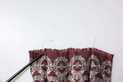 Dolce & Gabbana Bordeaux Printed Silk Neck Wrap Shawl Scarf