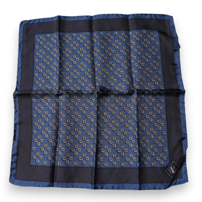 Dolce & Gabbana Blue Lady Bug Silk Square Handkerchief Scarf