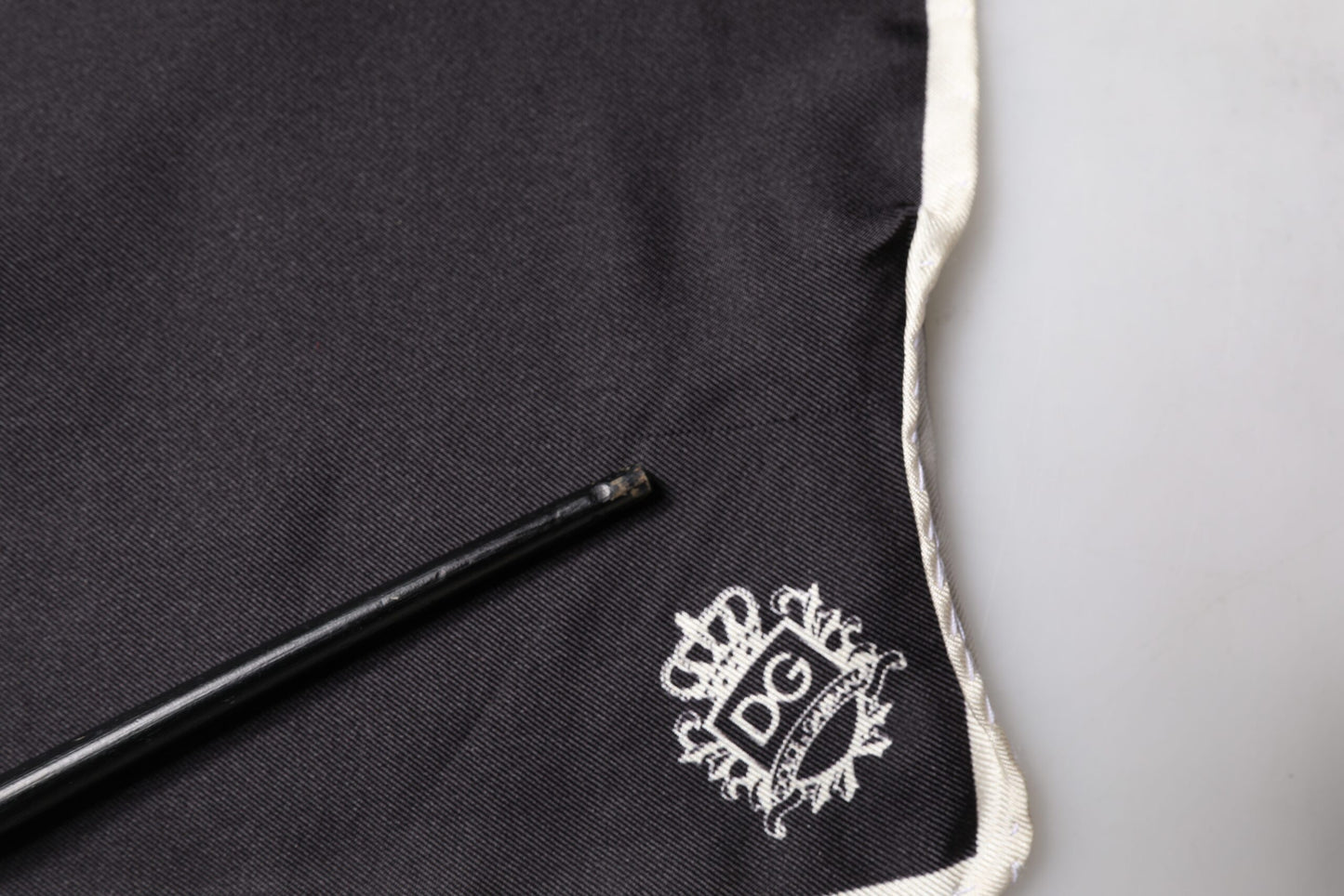 Dolce & Gabbana Black Crown Logo Square Handkerchief Scarf