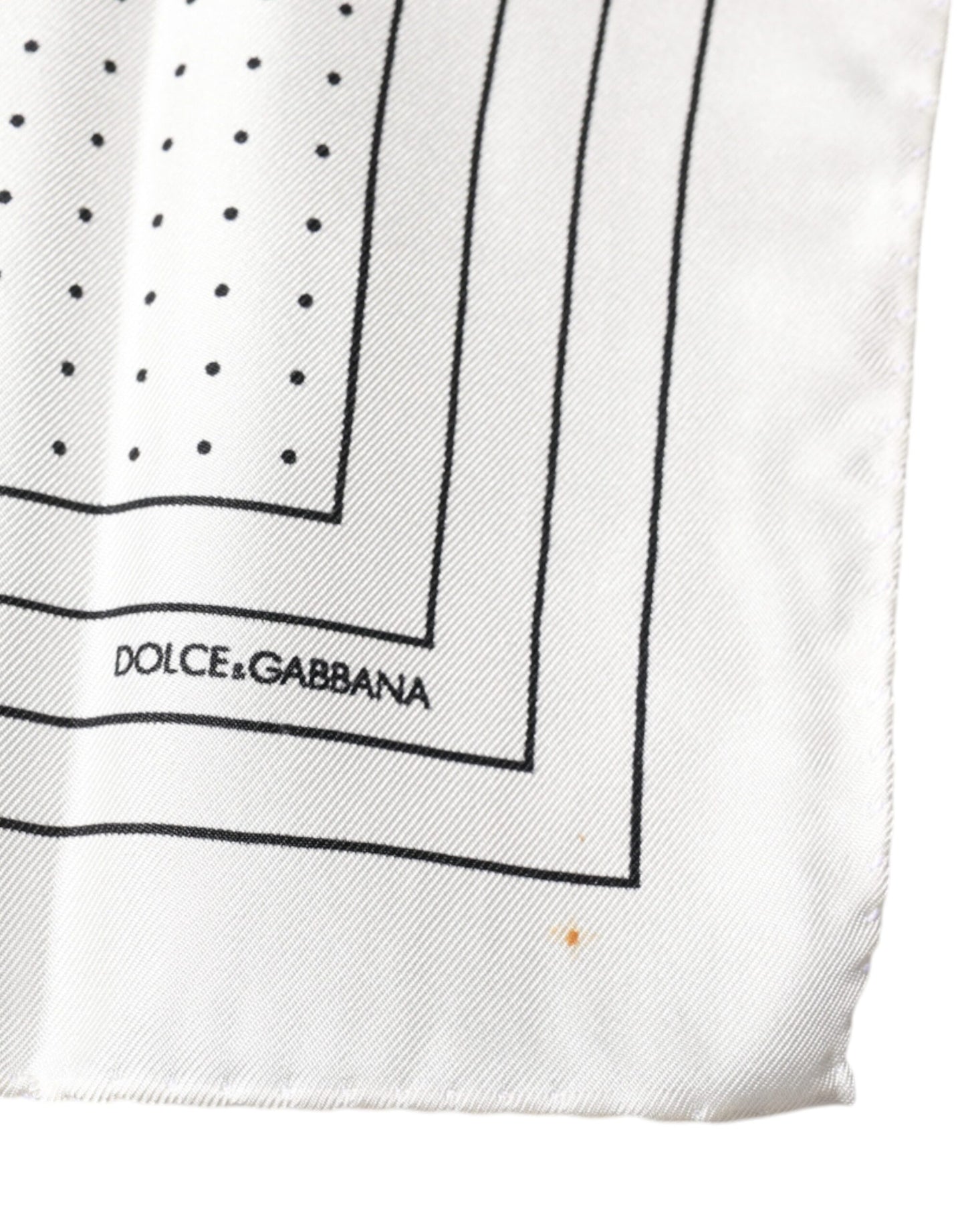 Dolce & Gabbana White Polka Dots Square Handkerchief Scarf