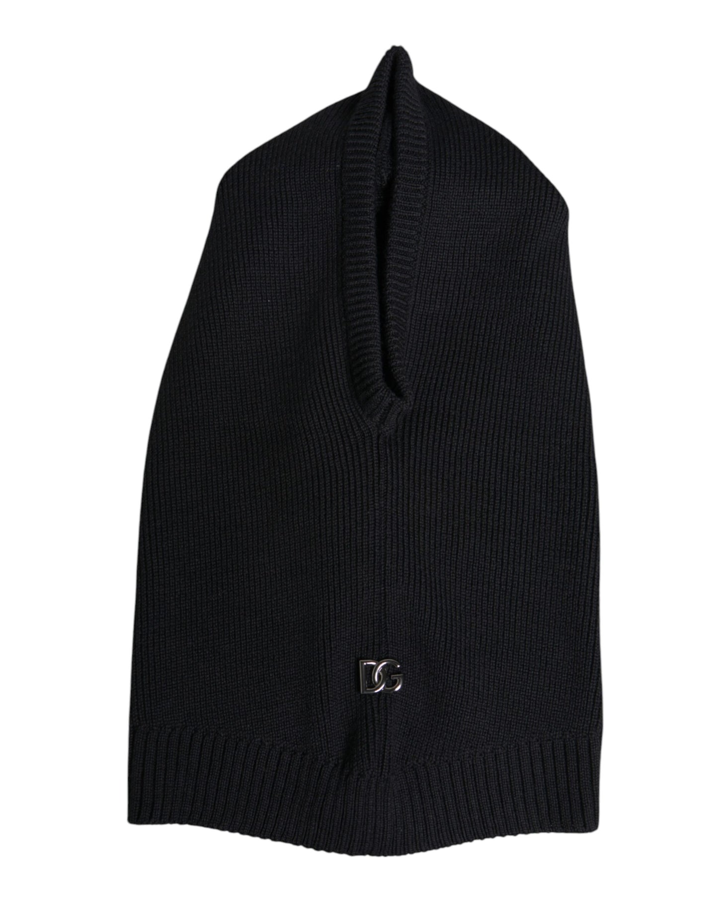 Dolce & Gabbana Black Wool Whole Head Wrap Balaclava Hat