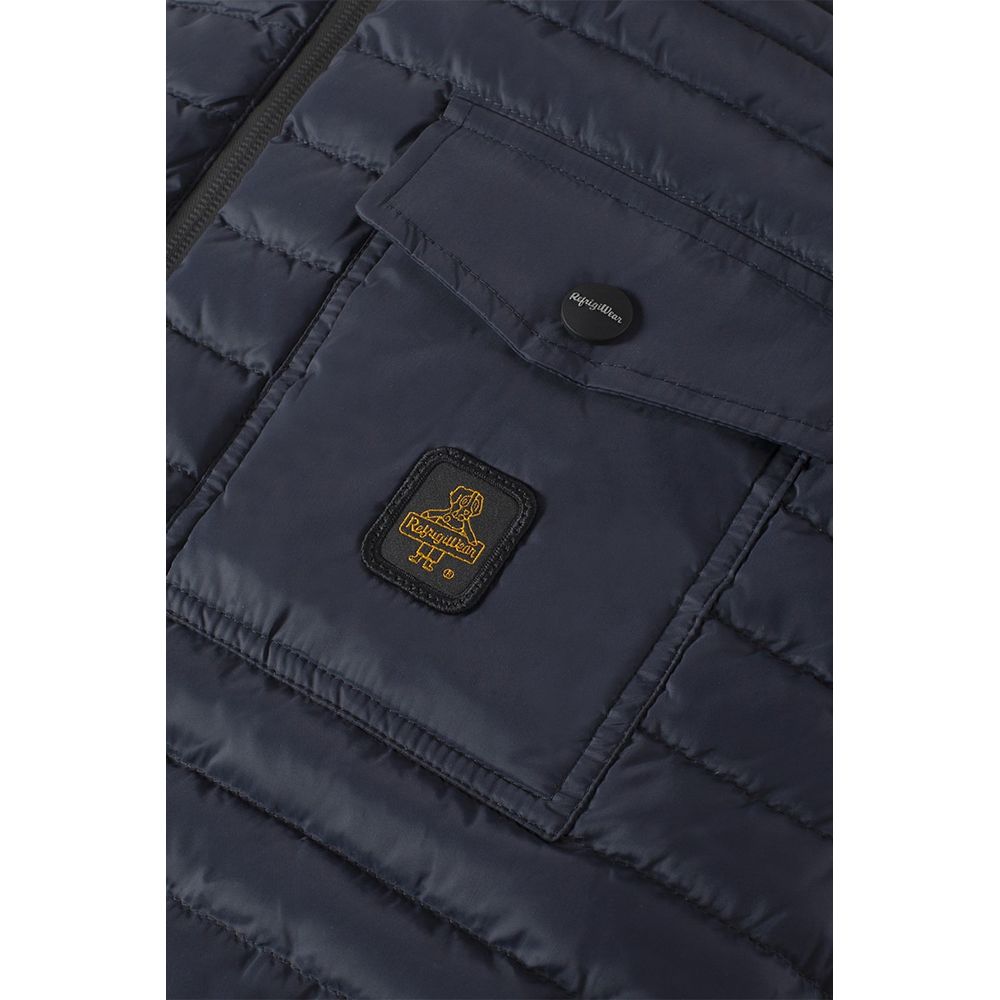 Refrigiwear Blue Nylon Men Vest with Down Padding