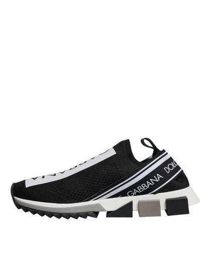 Dolce & Gabbana Black White Slip On Sorrento Sneakers Shoes