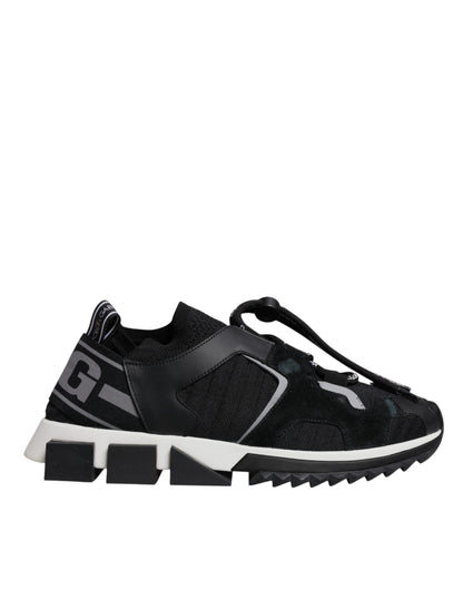 Dolce & Gabbana Black Mesh Sorrento Trekking Sneakers Shoes