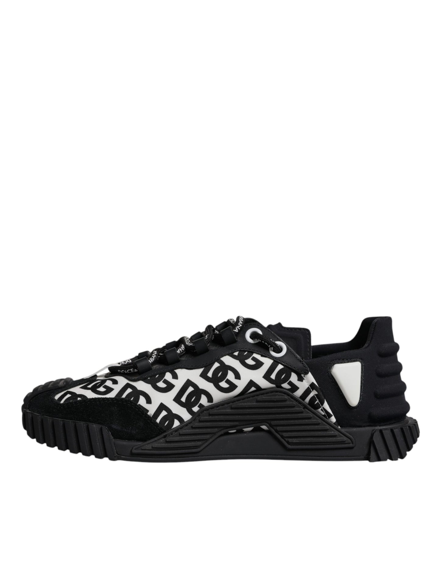Dolce & Gabbana Black Logo Lace Up Low Top NS1 Sneakers Shoes