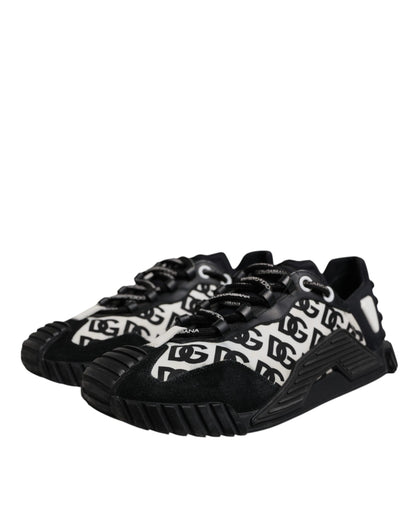Dolce & Gabbana Black Logo Lace Up Low Top NS1 Sneakers Shoes