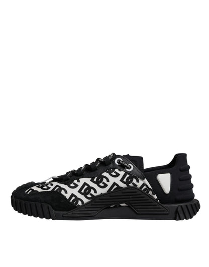 Dolce & Gabbana Black Logo Lace Up Low Top NS1 Sneakers Shoes