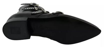 Dondup Black Fashion Buckled Zipper Ankle Boots Shoes