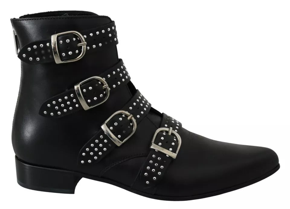 Dondup Black Fashion Buckled Zipper Ankle Boots Shoes