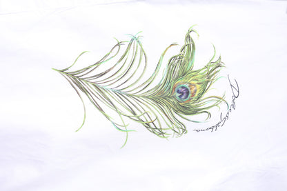 Dolce & Gabbana White Cotton Peacock Feather GOLD Formal Shirt