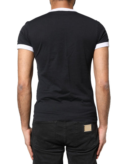 Dolce & Gabbana Black Sicilia Crew Neck Short Sleeve T-shirt