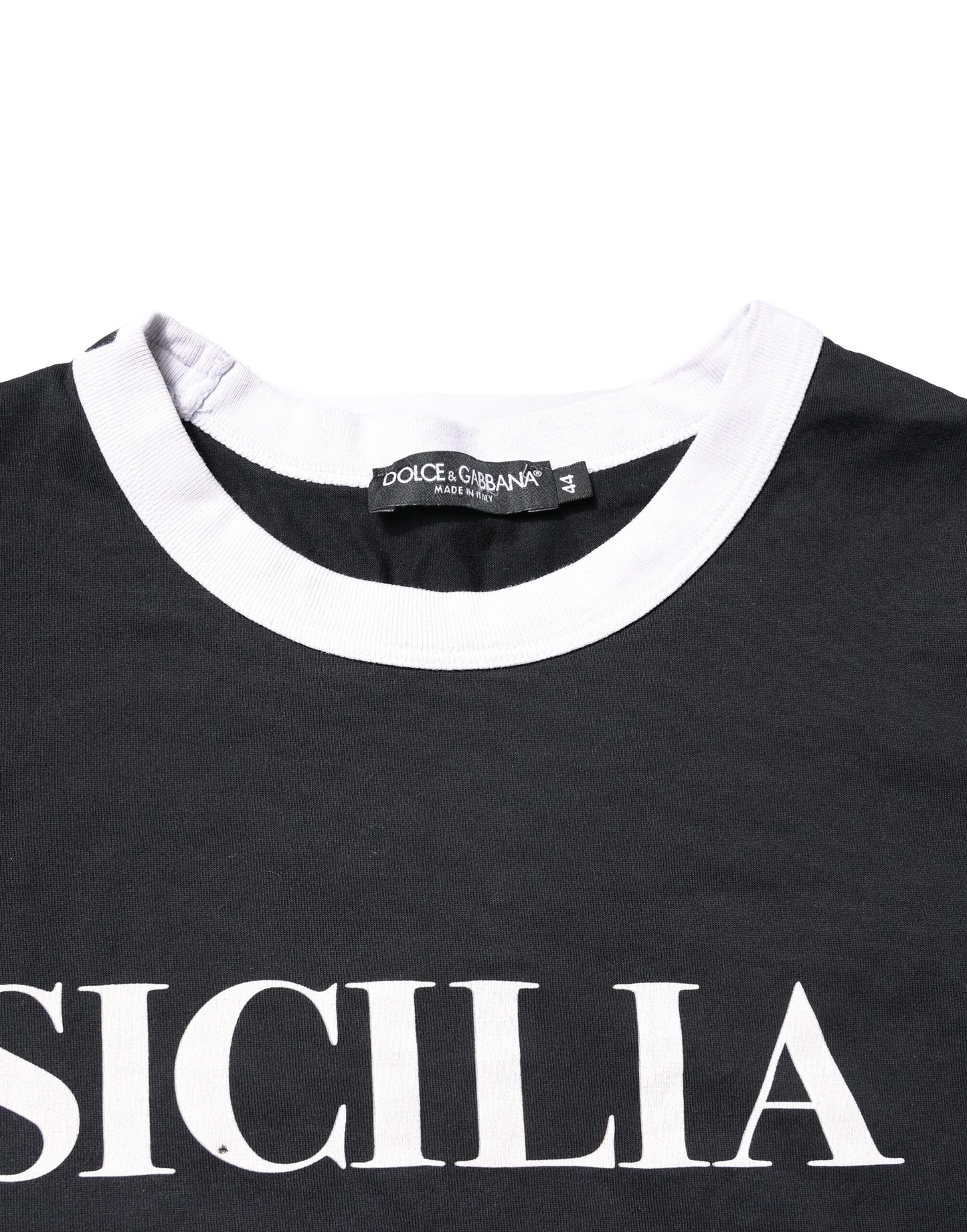 Dolce & Gabbana Black Sicilia Crew Neck Short Sleeve T-shirt