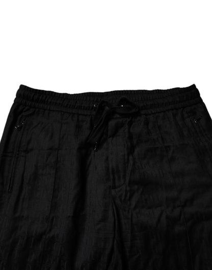 Dolce & Gabbana Black Wool Jogger Sweatpants Pants