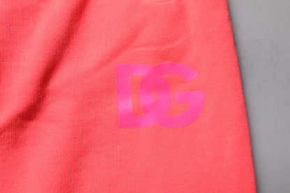 Dolce & Gabbana Neon Red Cotton Jogger Men Sweatpants Pants