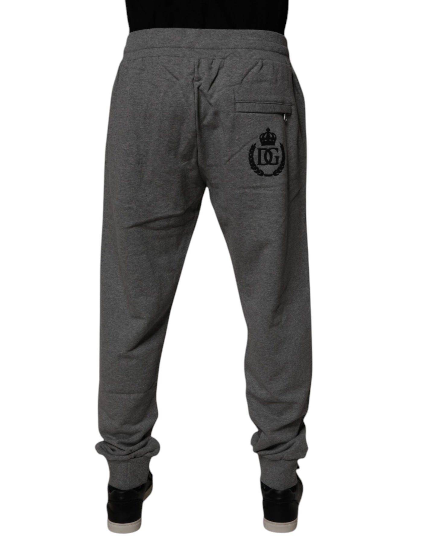 Dolce & Gabbana Gray Logo Cotton Jogger Men Sweatpants Pants