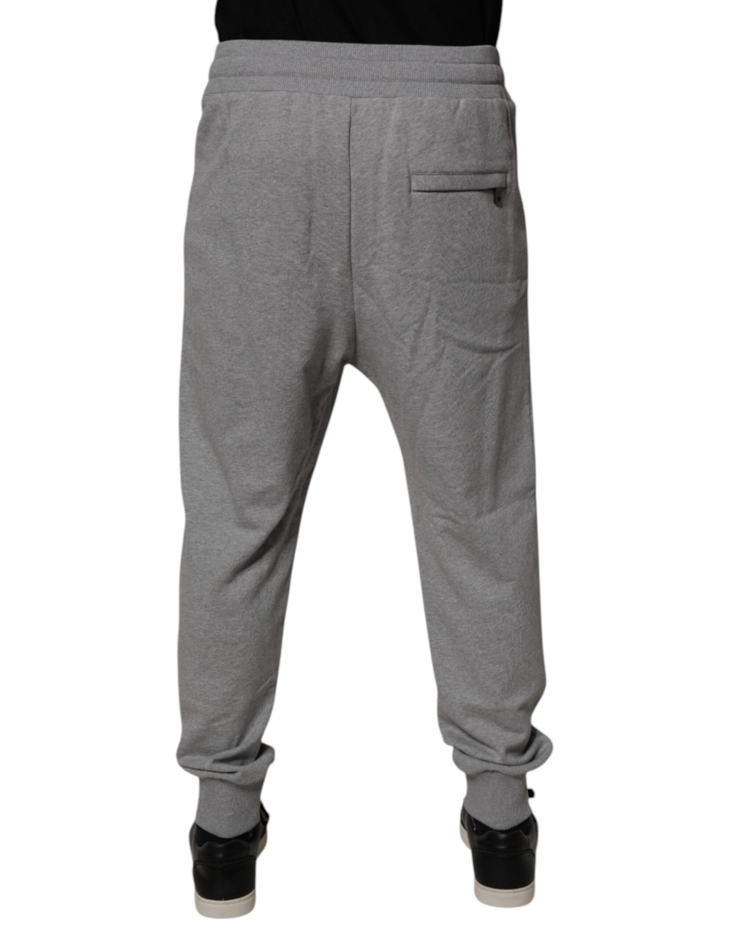 Dolce & Gabbana Gray Logo Cotton Men Jogger Sweatpants Pants