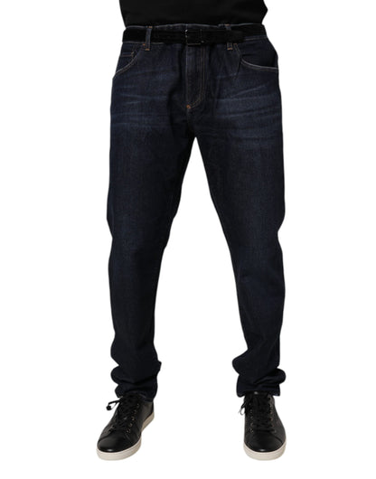 Dolce & Gabbana Dark Blue Cotton Stretch Skinny Denim Jeans