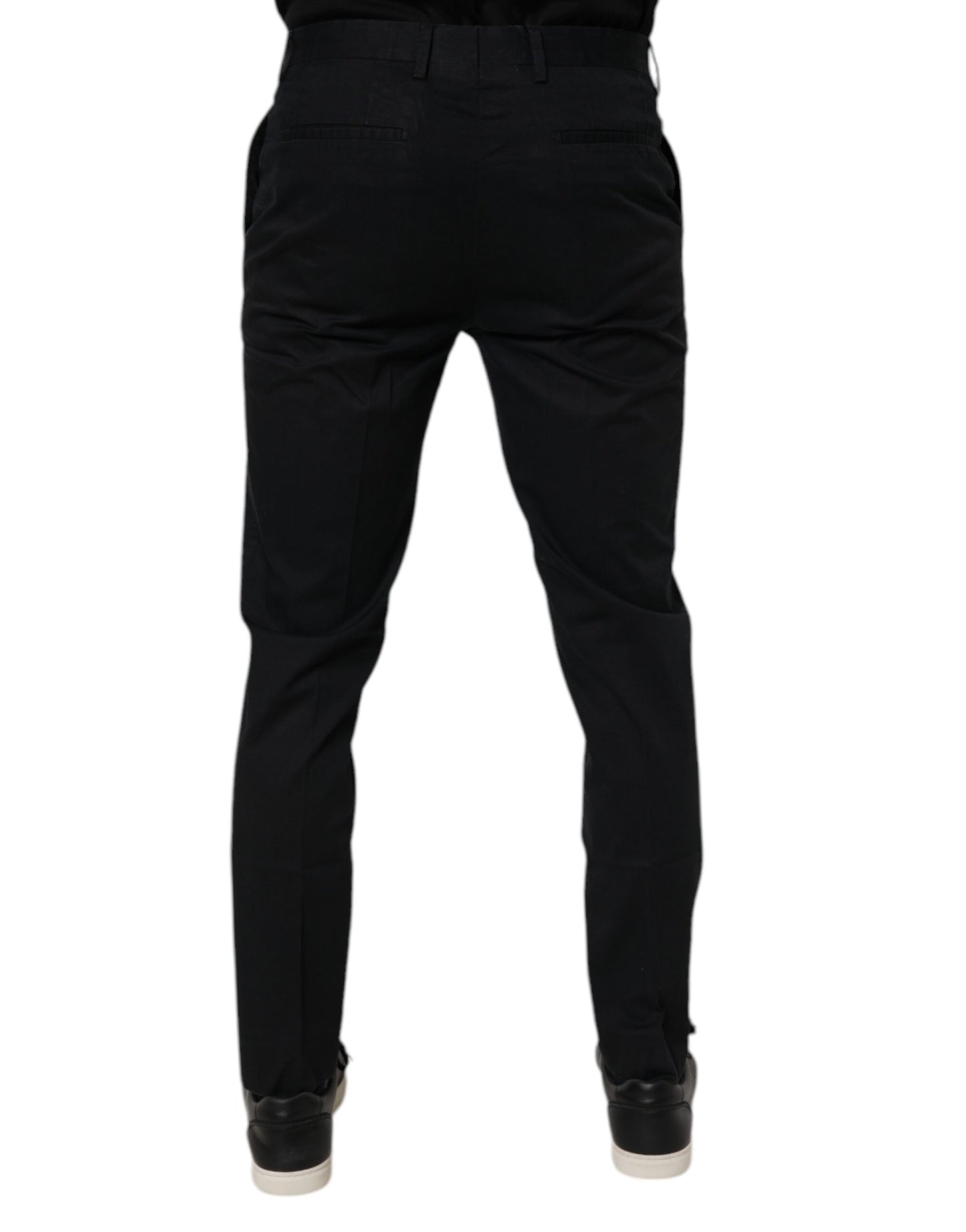 Dolce & Gabbana Black Cotton Stretch Skinny Dress Formal Pants