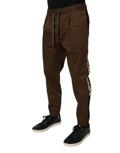 Dolce & Gabbana Brown Cotton Stretch Jogger Sweatpants Pants