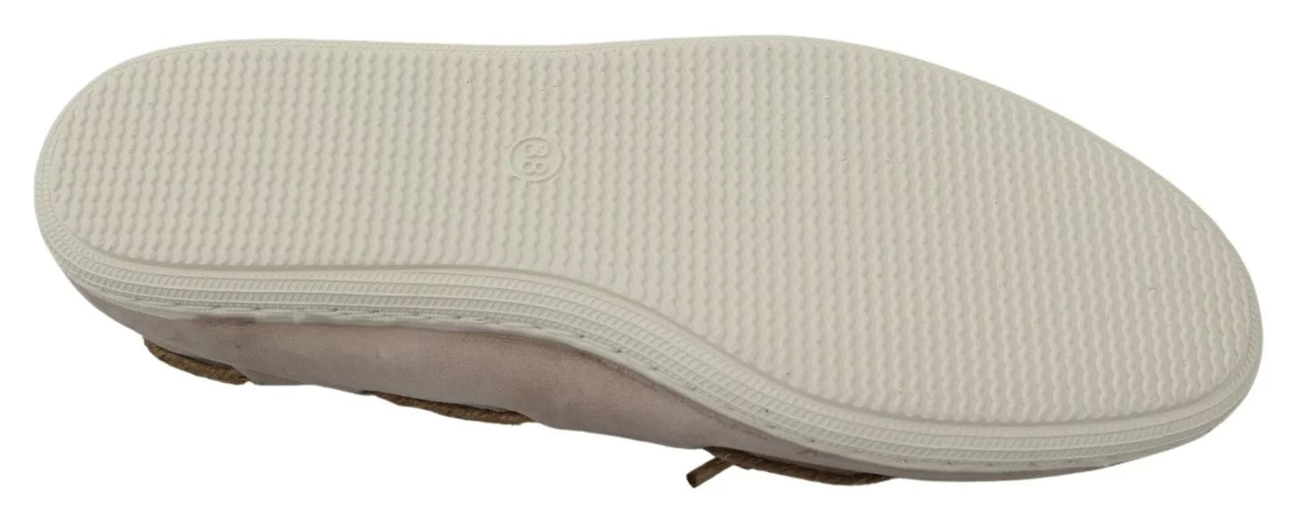 Pantofola D'Oro Beige Suede Lace Bow Loafers Ballet Flat Shoes