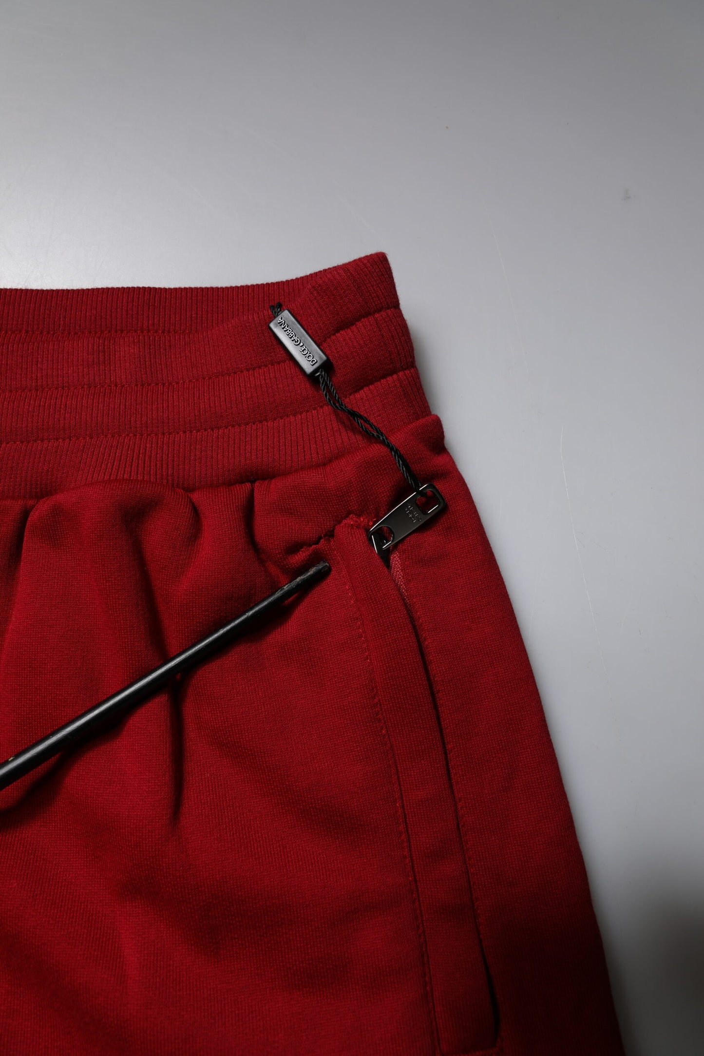 Dolce & Gabbana Red Logo Tape Cotton Jogger Sweatpants Pants